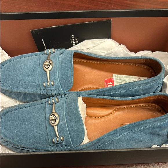 Coach women  Loafers in Blue Suede - Picture 6 of 7
